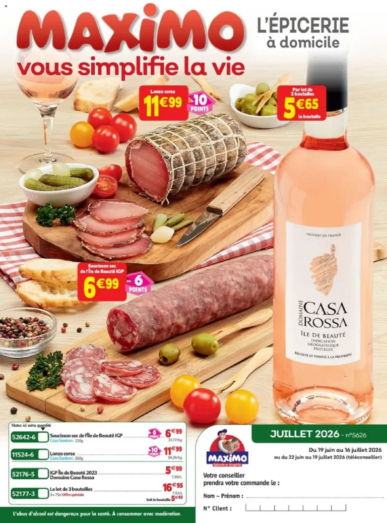 Maximo catalogue du 22.06.2026