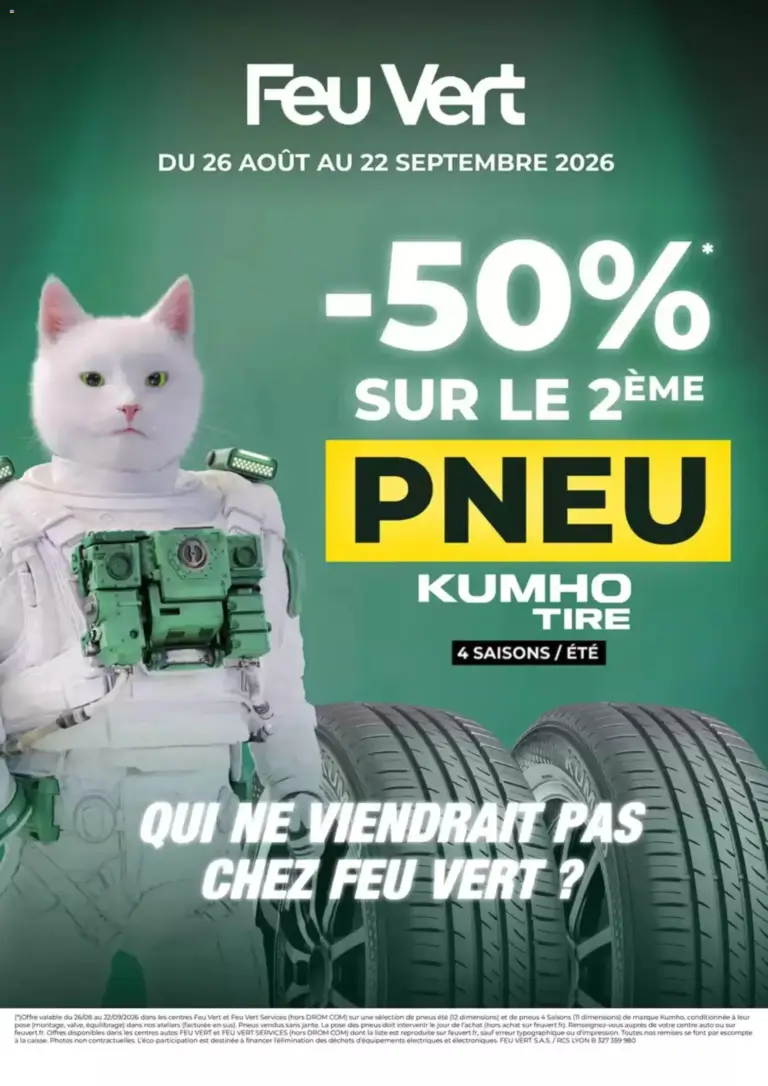 Feu Vert catalogue du 26.08.2026