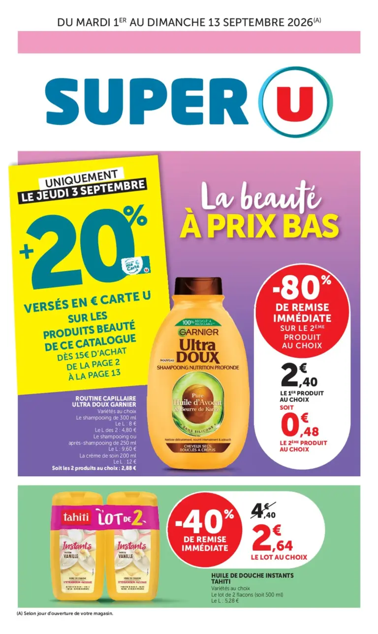 Super U catalogue du 01.09.2026