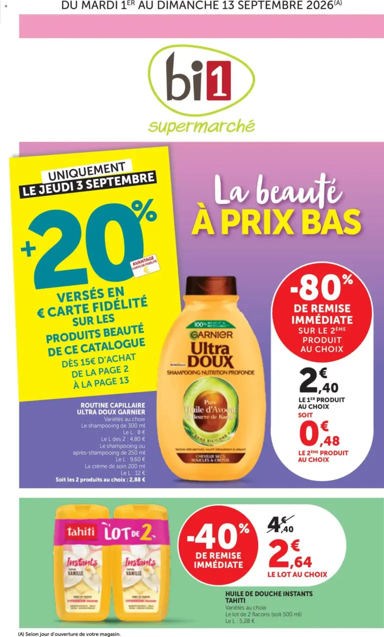 bi1 catalogue du 01.09.2026