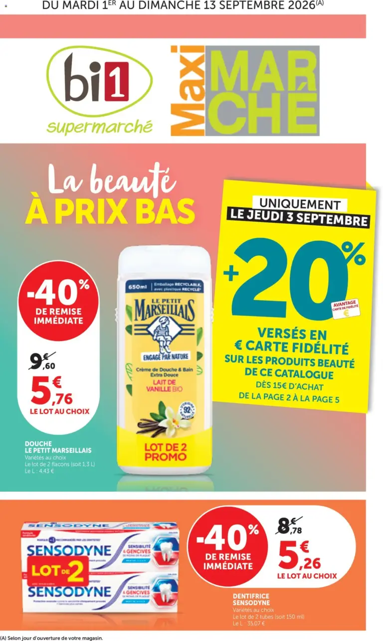bi1 catalogue du 01.09.2026
