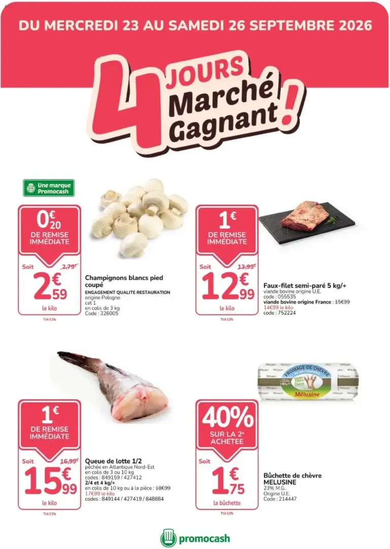 Promocash catalogue du 23.09.2026